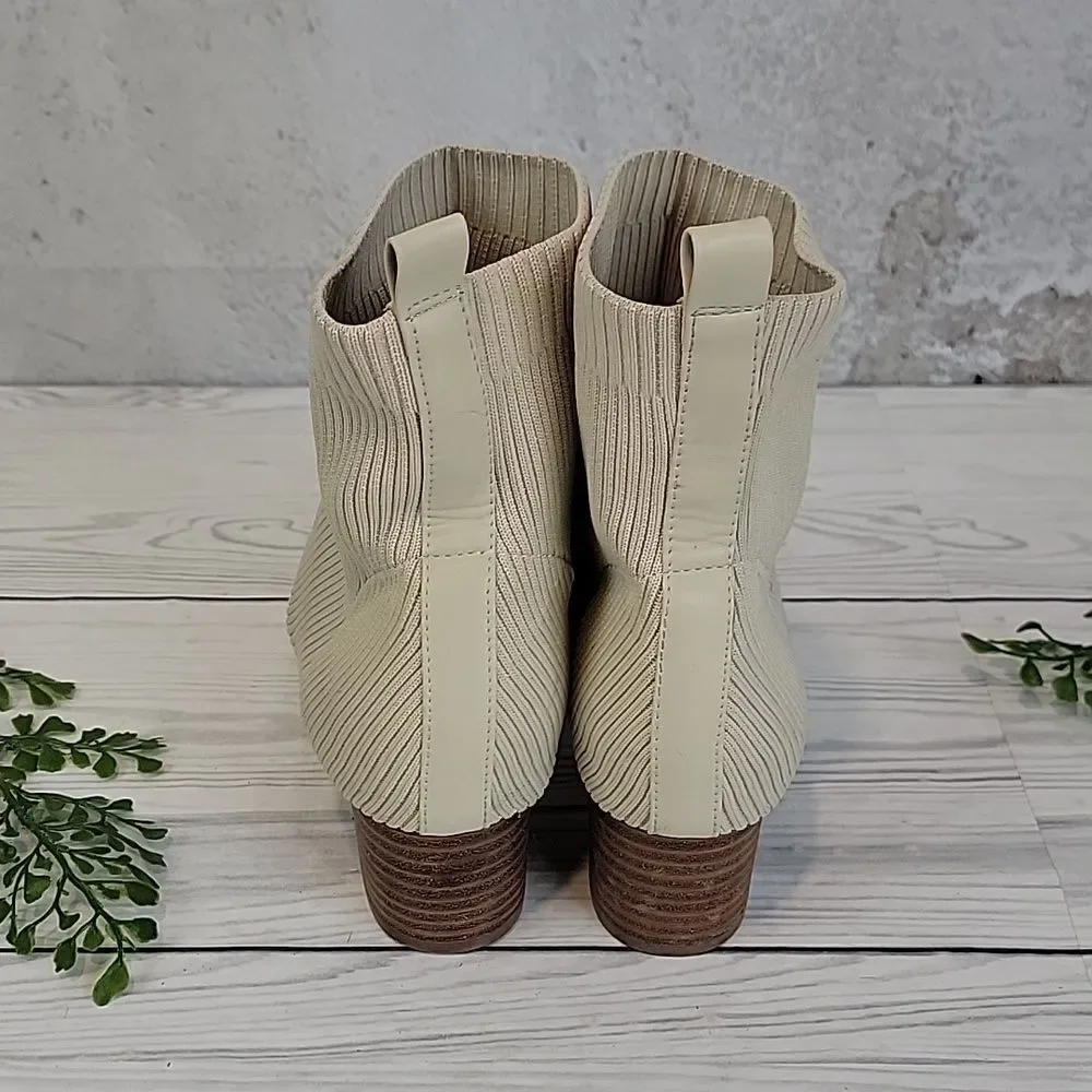 Joie Neely Sock Ankle Boot - Cream Womens Size 8.5